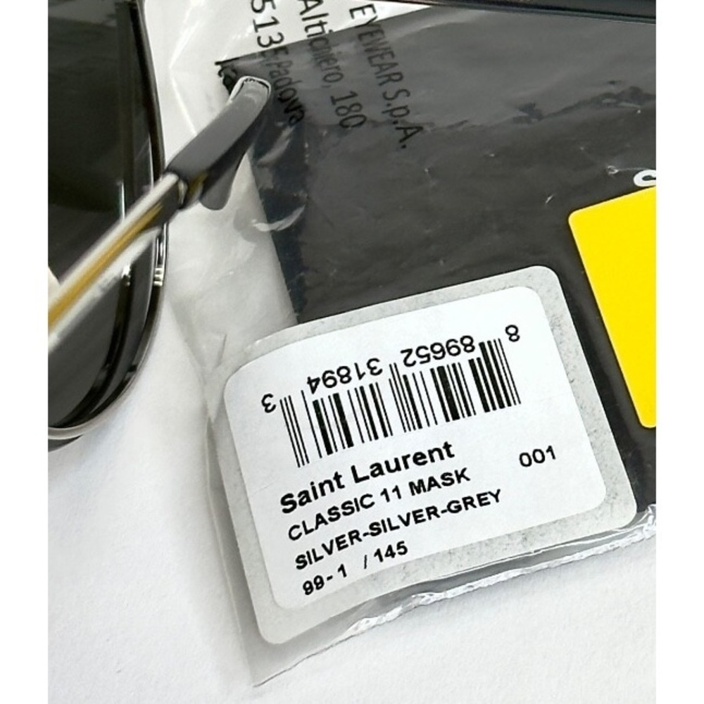 NWT Yves Saint Laurent CLASSIC11-MASK Silver 99mm Sunglasses - Picture 5 of 5